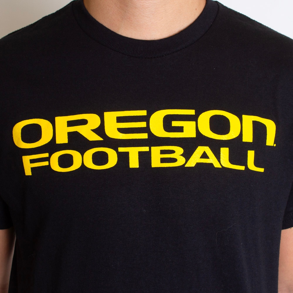 Oregon, McKenzie SewOn, Black, Crew Neck, Cotton, Men, Unisex, Football, T-Shirt, 351430